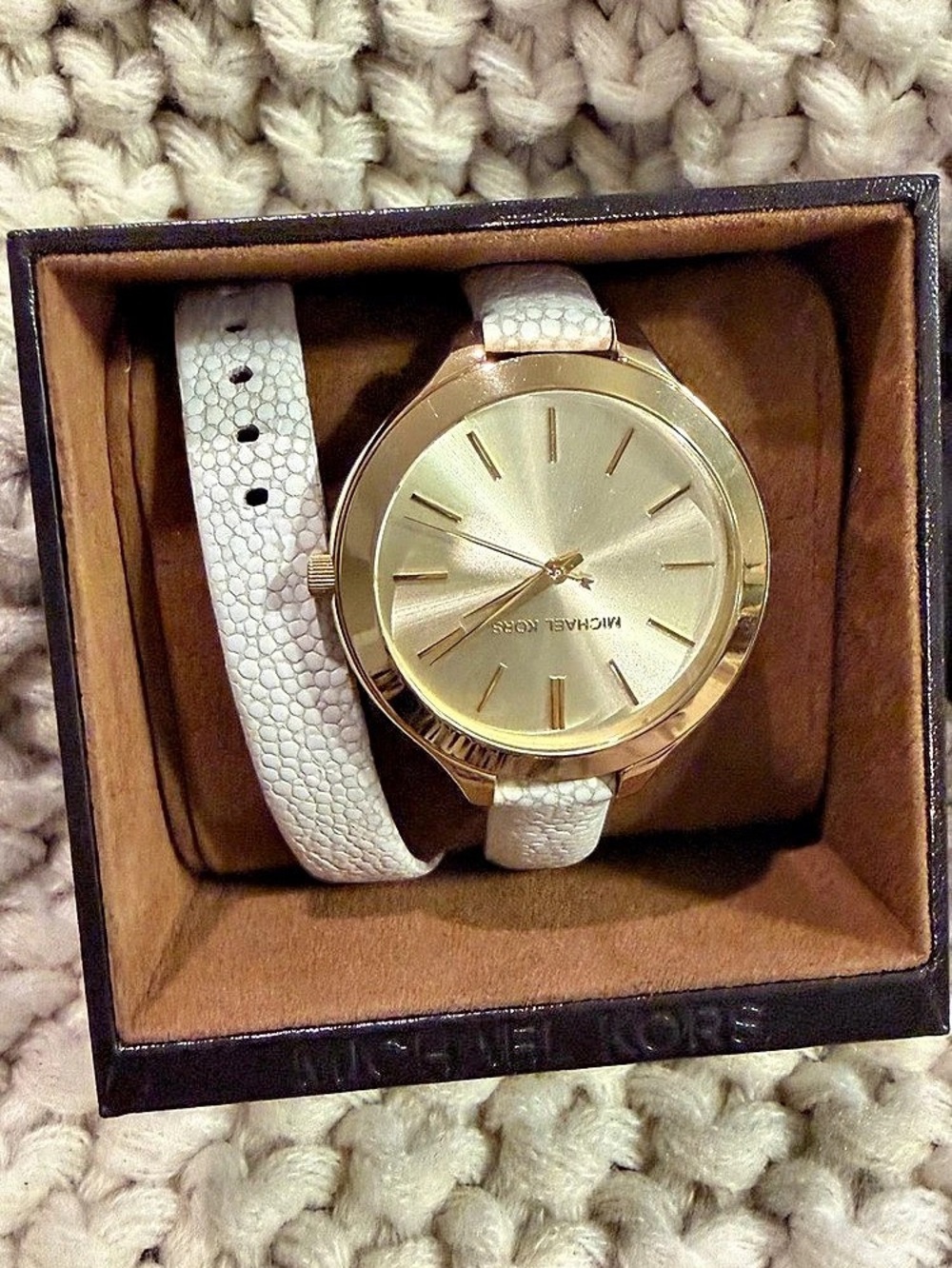 Michael Kors MK-2477 White & Gold Watch